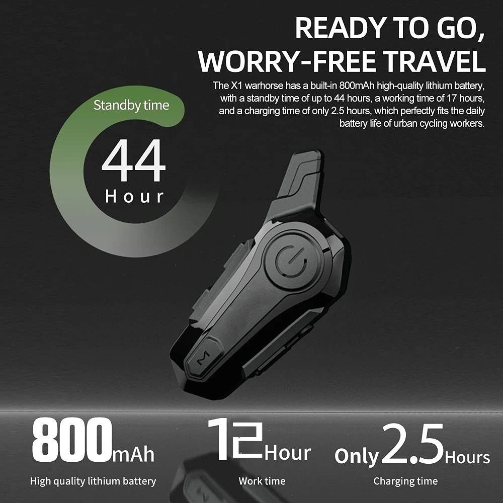 Cuffie interfono Bluetooth per casco da moto, 1000 m, con cancellazione del rumore CVC, per 2 piloti (2 pezzi per casco mezzo e completo)