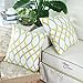 CaliTime Pack of 2 Cozy Fleece Throw Pillow Cases Covers for Couch Bed Sofa Modern Two-Tone Waves Geometric 20 X 20 Inches Gray Yellow