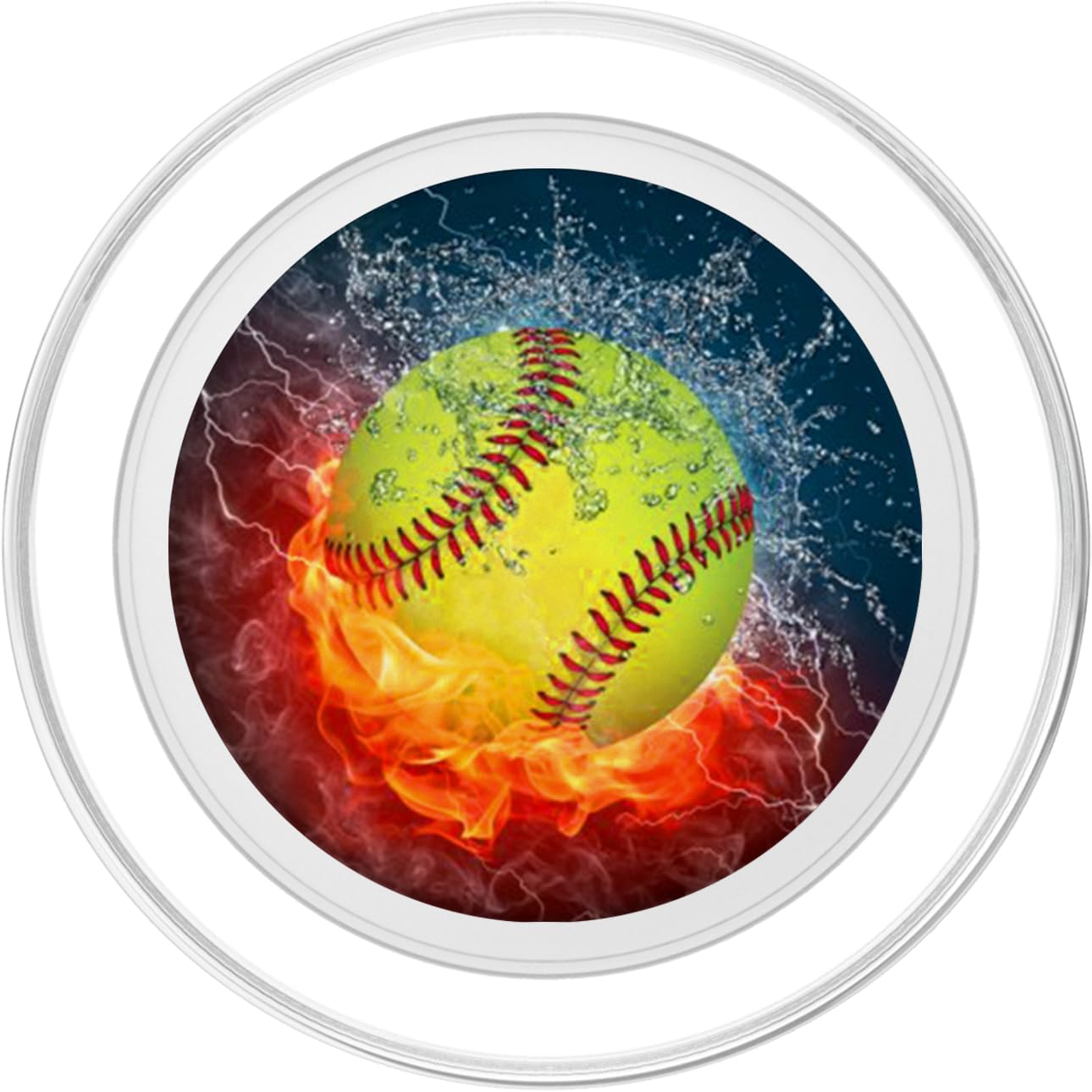 Cool Softball Fire and Ice Player Gift Design For Girls Team PopSockets PopGrip for MagSafe