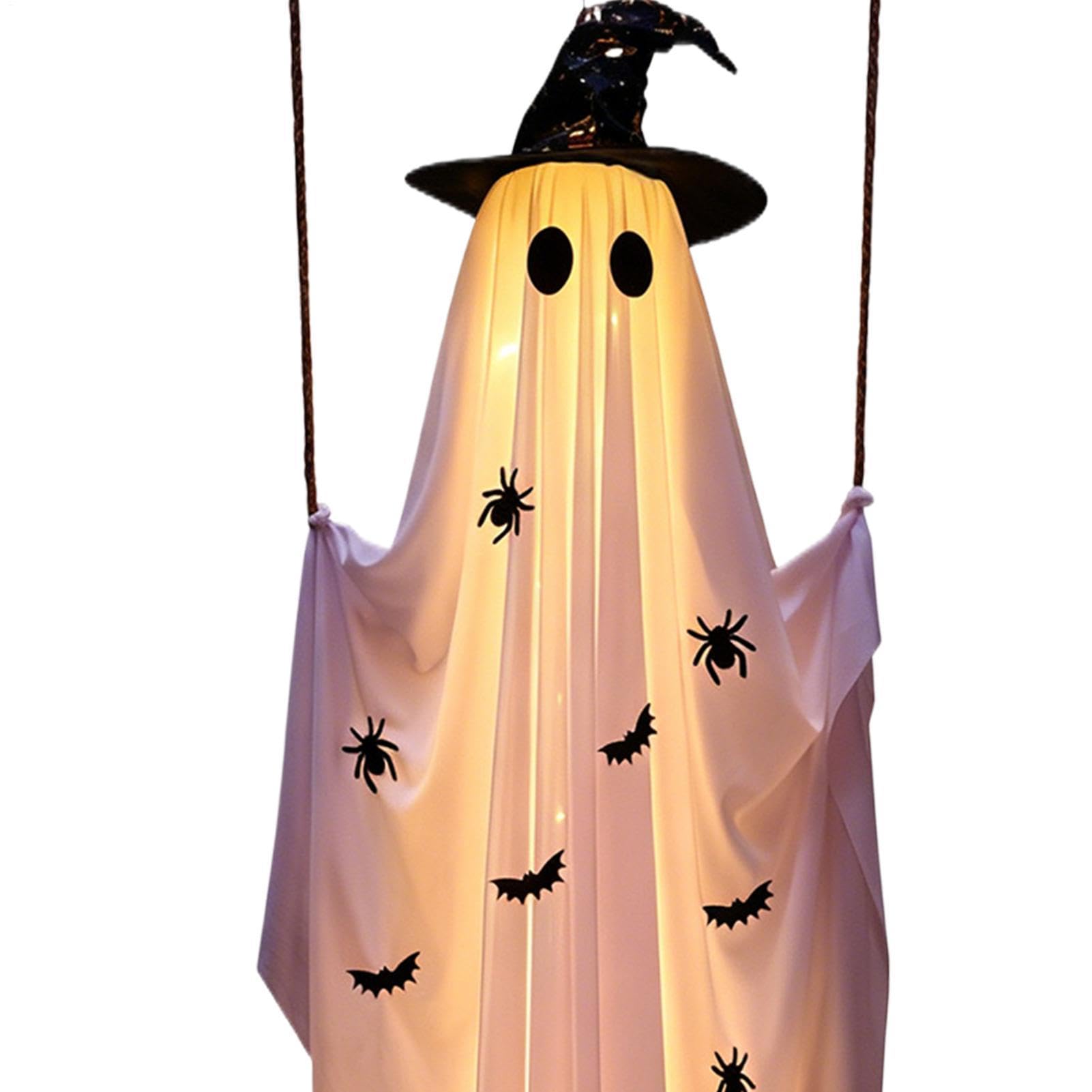 Decorazione Da Esterno Fantasma Oscillante Articolo Da Festa Horror | Decorazioni Halloween Fantasmi Luminosi Con Cappello Da Per Interni, Prato, Portico, Vacanze, Giard