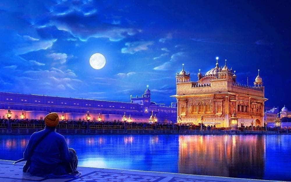 ERUZO DIY 5D Diamond Painting Kit Indian Golden Temple Full Round Diamond Rhinestone Crystal Embroidery Art Crafts Home Wall Decoration40x50cm