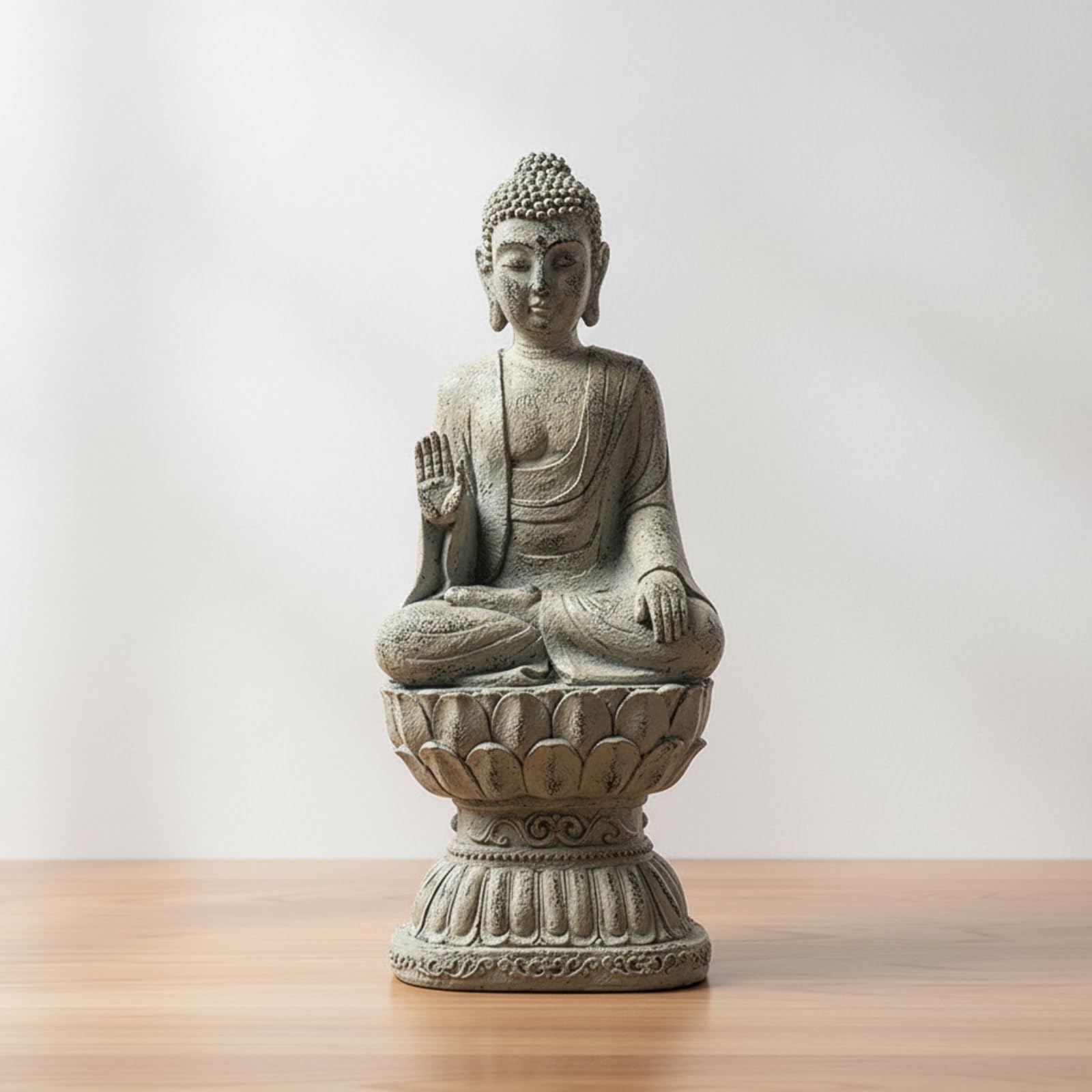 Statua di Buddha in Resina Spirituale Statuetta di Buddha Raffinata Statuetta in Resina per Meditazione, Statua Del Buddha Con Gesto Di Insegnamento Spiegazione