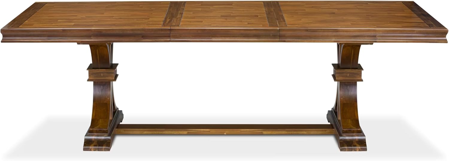 LEMA7-AWA-36 7 Pieces Dining Room Set Consists of a Rectangular Modern Dining Table and 6 Light Beige Polyester Fabric Kitchen Chairs, Antique Walnut Finish image 6 of 16 B0DSJXC4GD