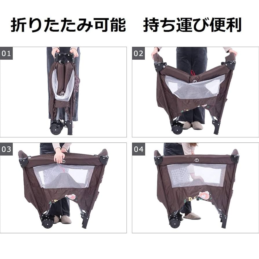 折りたたみベビーベッド　折り畳み　持ち運び　キャスター　収納付き 楽天市場】＼1000円OFFクーポン獲得！P5倍獲得！／ ベビーベッド