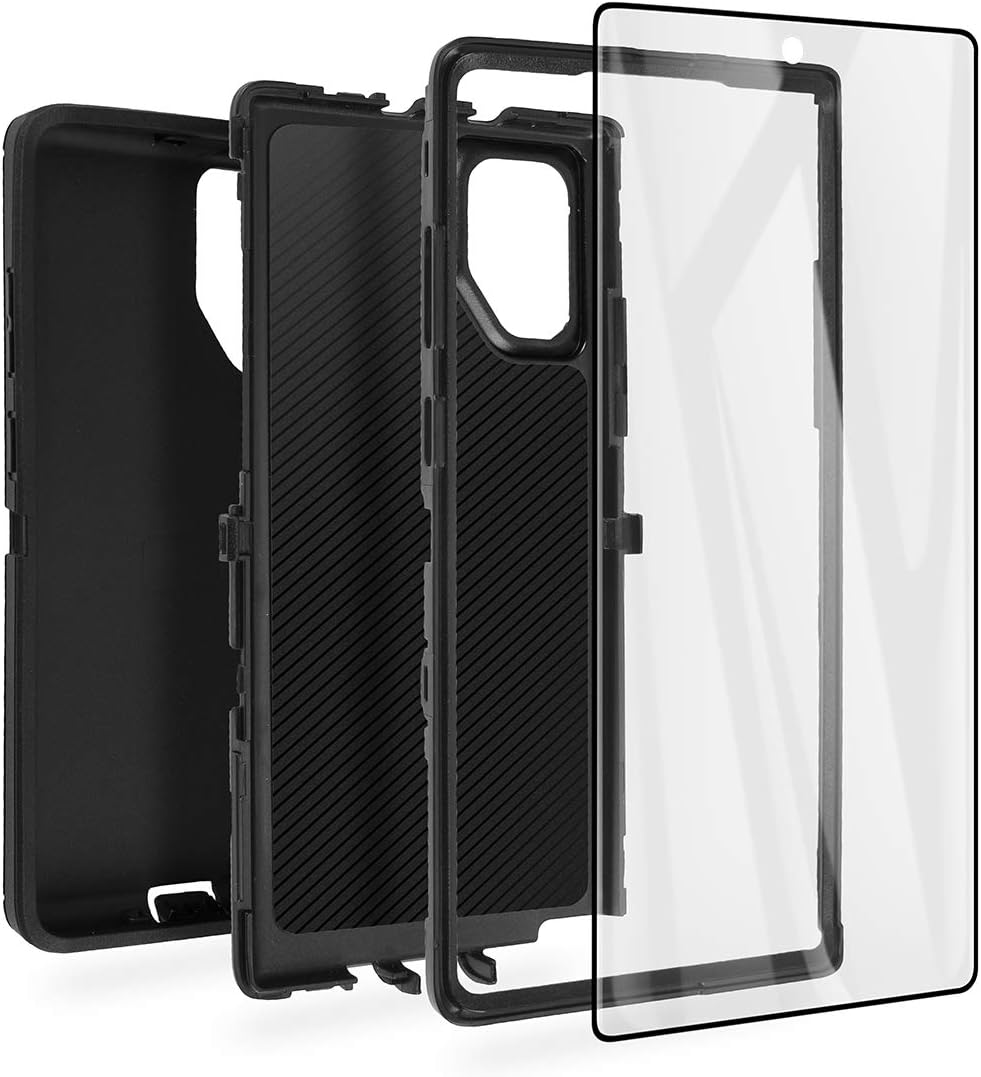 AICase for Galaxy Note 10 Plus Case, Drop Protection Full Body Rugged Heavy Duty Case with Screen Protector, Shockproof/Drop/Dust Proof 3-Layer Protective Cover for Samsung Galaxy Note 10 Plus Black - Image 4