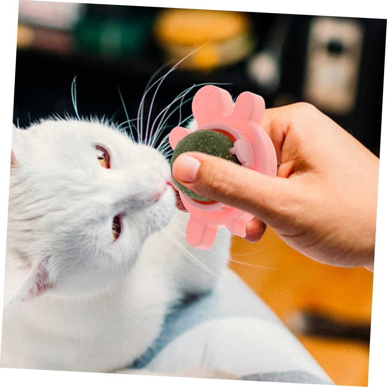 YARNOW Lot De 4 Jouets Interactifs Rotatifs Comestibles À Lécher pour Chats À La Menthe pour Chat pour Lintérieur pour Plantes