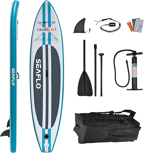 Savvycraft Tabla de remo inflable de pie de 11 x 30 x 6 pulgadas, SUP para jóvenes y adultos, accesorios ISUP paleta ajustable, bomba de doble