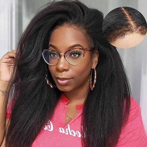 Peluca de encaje frontal de 13 x 4 con bordes rizados, densidad del 180 %, pelucas de cabello humano lacio para mujeres negras, peluca de encaje