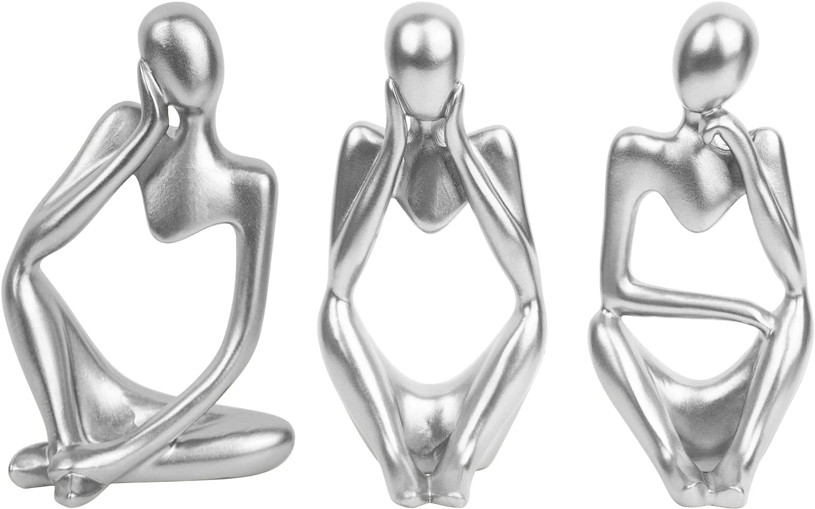 QEKMSY Silver Decor Home Statues Couple Sculpture for