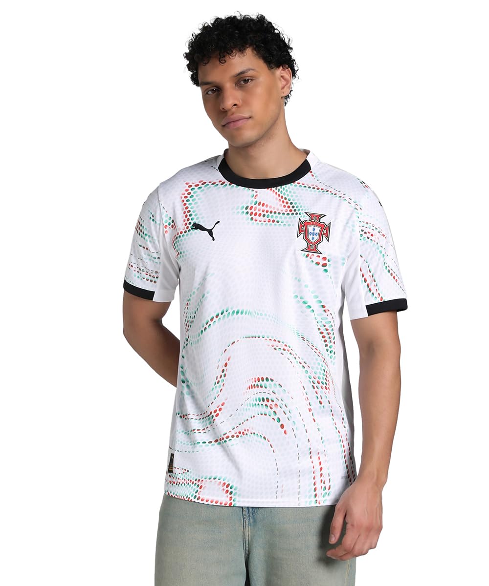 PUMA Mens Portugal Away Shirt 2025 Adults White/Black M