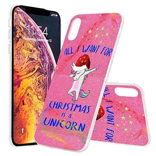 i-Tronixs Samsung Galaxy S7 Unicorn CASE, Custom COOL Design Protective Hard Back CASE, Anti-Scratch Cover for Samsung Galaxy S7 -Christmas Glitter, All I Want for Christmas is A Unicorn, PINK 0003