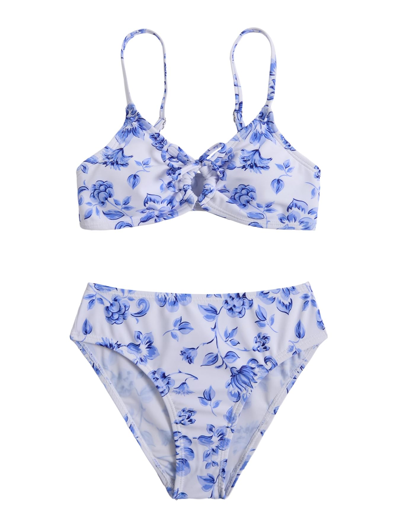 COZYEASE Girls' 2 Piece Ditsy Floral Print Triangle Bikini Swimsuit