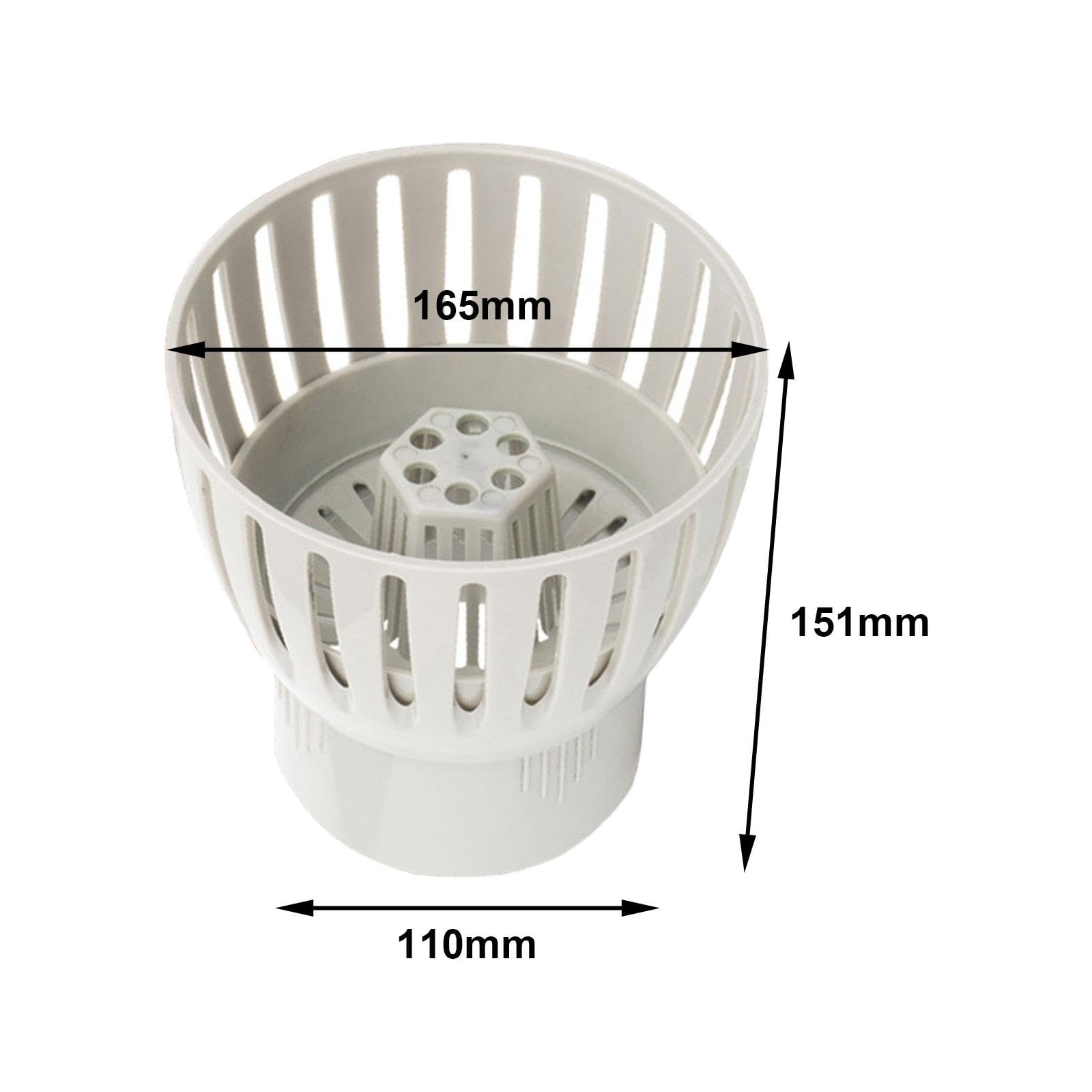 perfk Colector de Hojas de desechos Skimmer para Piscina, reemplazo de Doble Capa, 110mm
