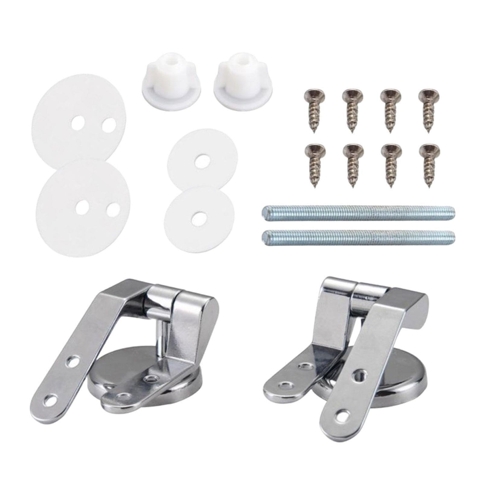 TWISAXC Convenient Direct Replace Adjustable Toilet Lid Hinge Set for All Toilets Cl Toilet Seat Seat Hinge Universal Seats Hinges with Fitting Screws