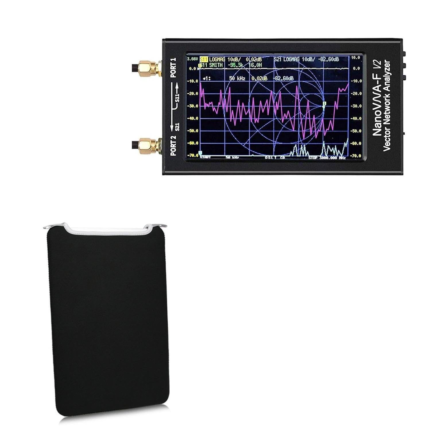 BoxWave Case Compatible with Seesii NANOVNA-F V2 - SlipSuit, Soft Slim Neoprene Pouch Protective Case Cover - Jet Black