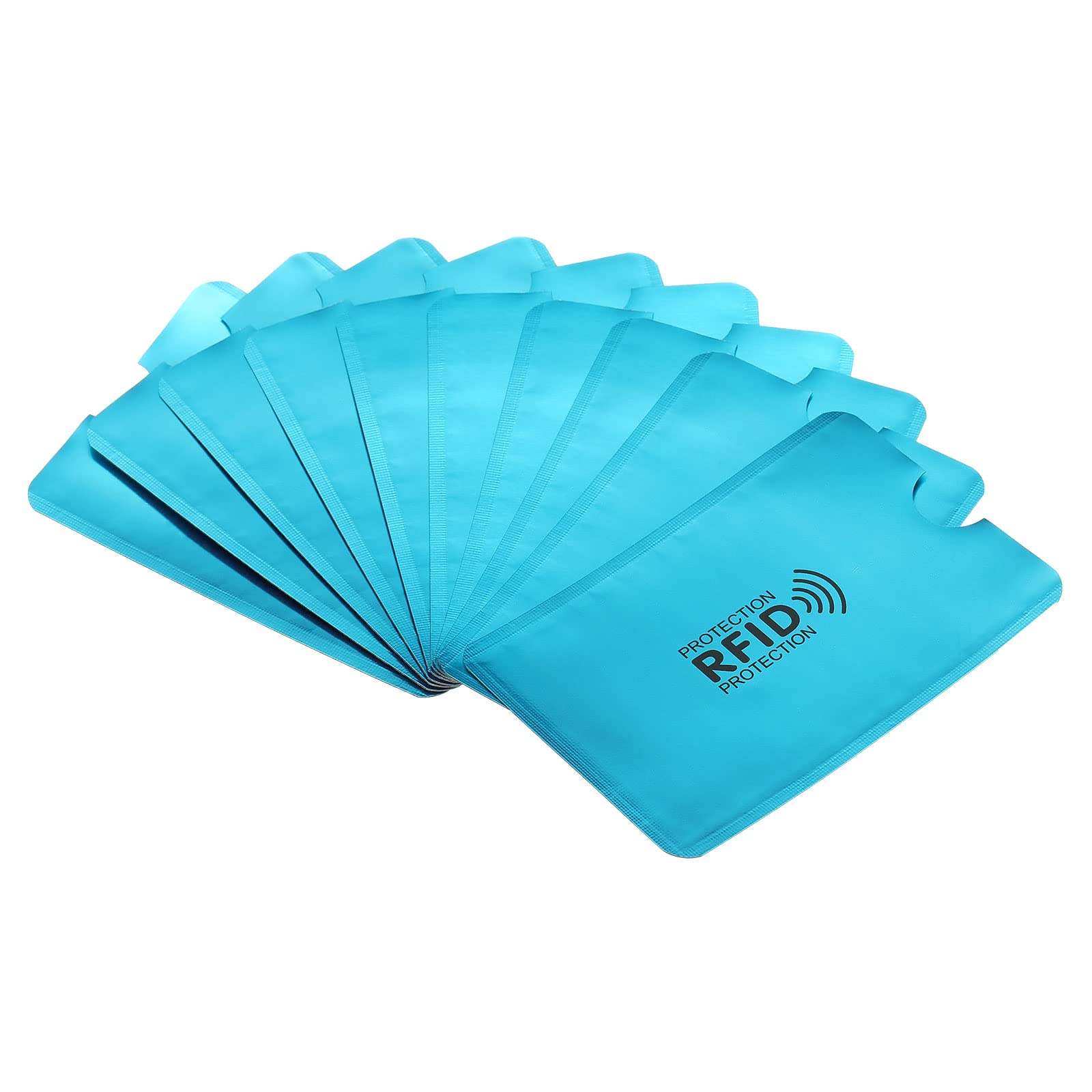 PATIKIL RFID Blocking Credit Card Sleeves, 10 Pack Contactless Protector Holder for NFC Purse, Light Blue