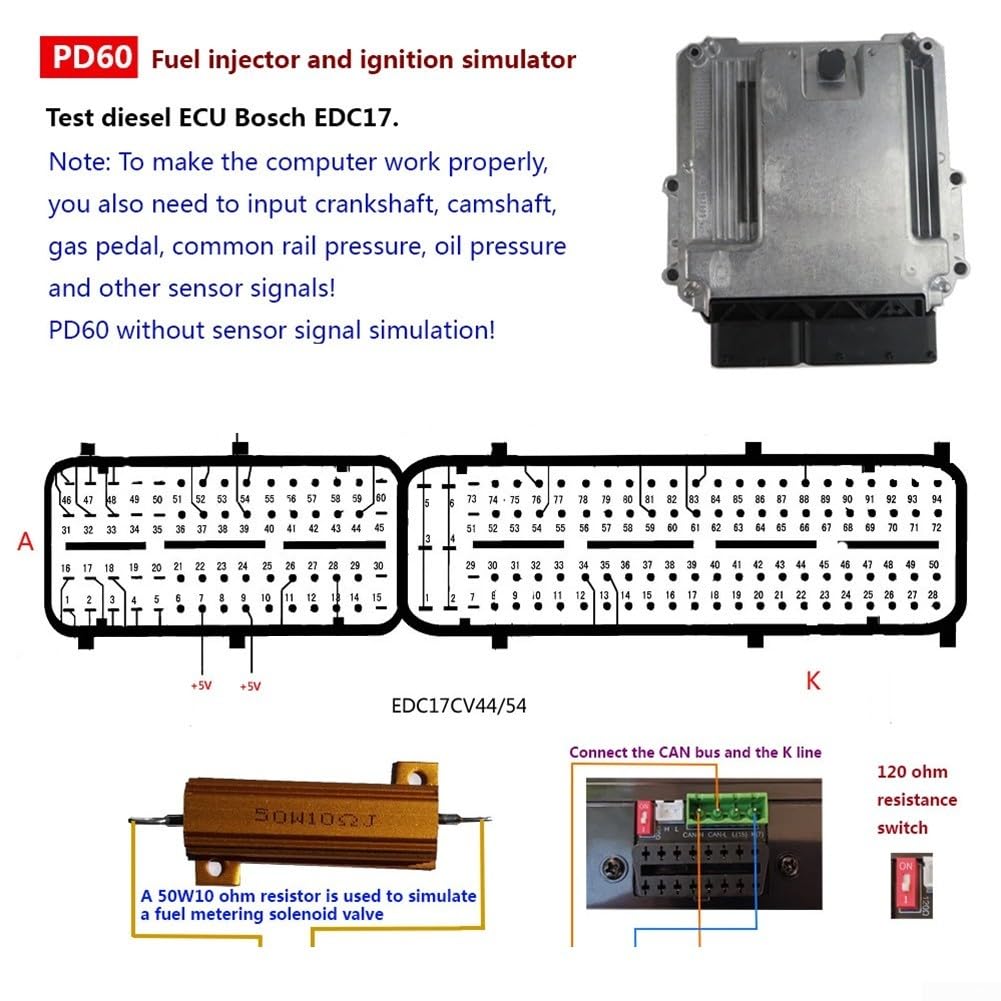 PD60 Symulator wtrysku paliwa i zapłonu – profesjonalne narzędzie diagnostyczne CAN Bus Analyzer 12-24V wtryskiwacz / tester cewki zapłonowej