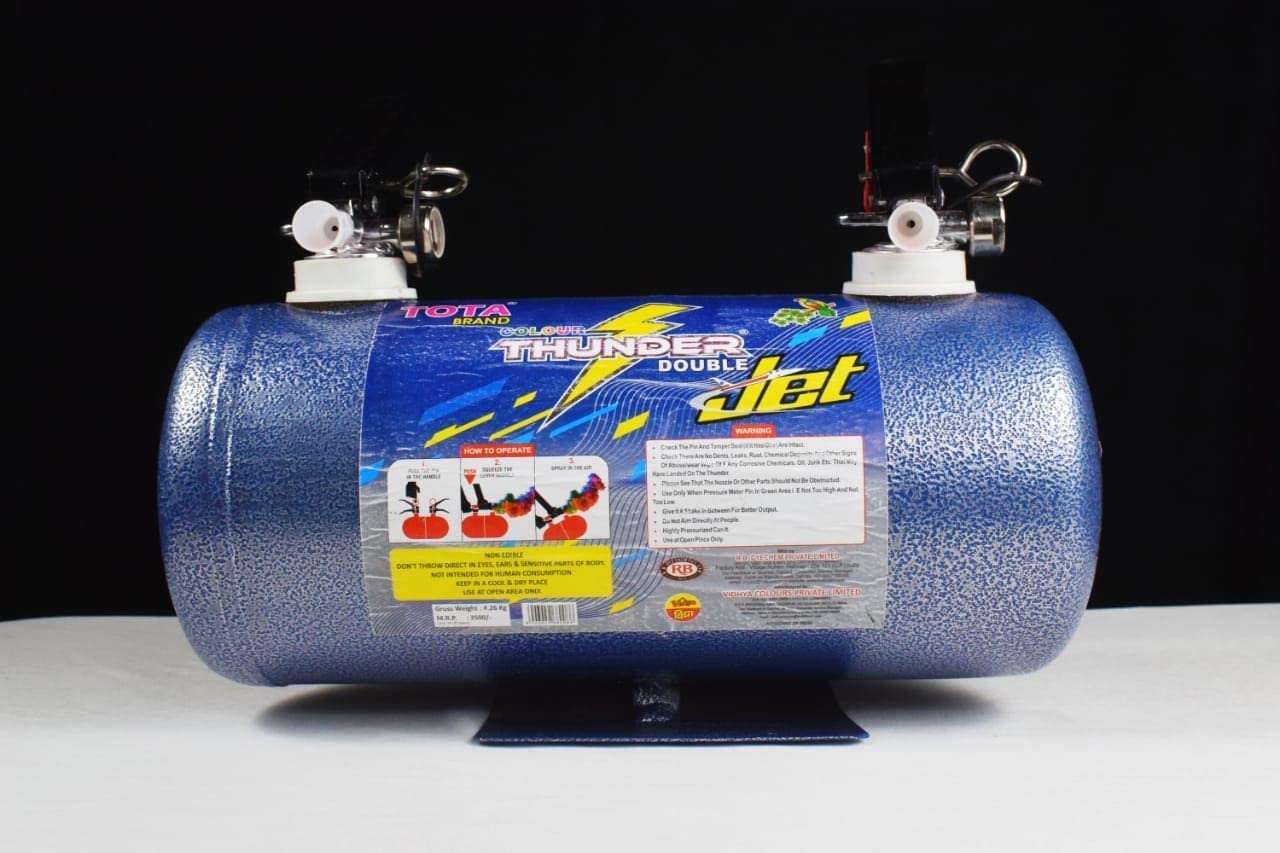 PRINT BHARAT Two Colors One Time Use Holi Double Jet Holi Color Cylinder Cloud Gadget