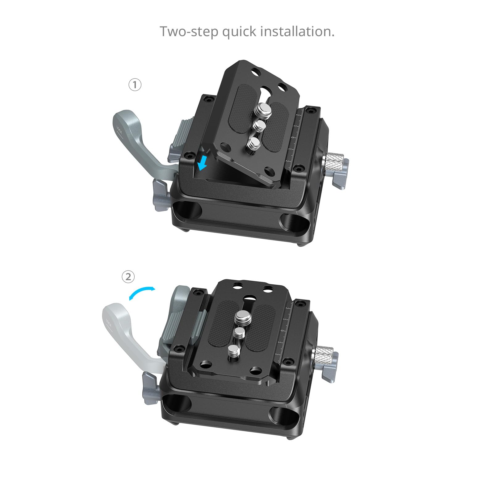 SMALLRIG Kit de placa de montaje para tipo Manfrotto con abrazadera de doble varilla de 15 mm 5366