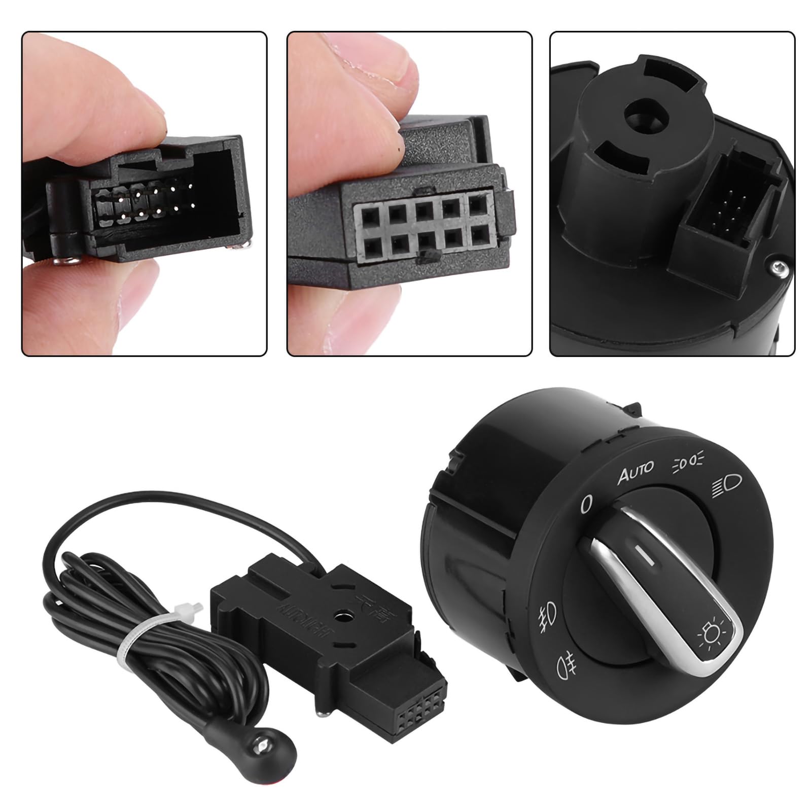 6 fari anteriori + Sensore interruttore fari auto, modulo sensore controllo interruttore fari auto per MK5 MK6 Rabbit B6 3C 5ND941431B Accessorio di ricambio
