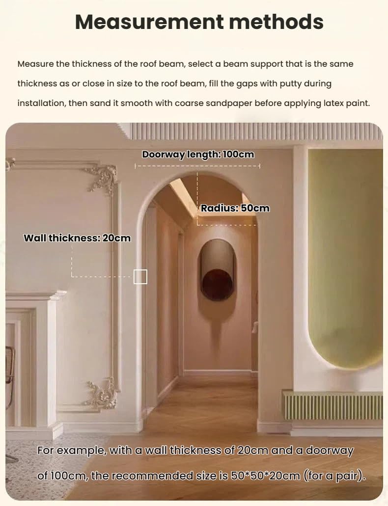 Kit fai da te in schiuma, facile da installare, staffa arrotondata per architrave per decorazione del soggiorno