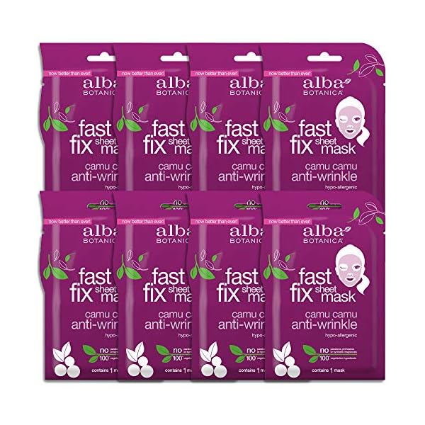 Alba-Botanica-Fast-Fix-Sheet-Mask-Anti-Wrinkle-Camu-Camu-Pack-of-8 Alba Botanica Fast Fix Sheet Mask, Anti-Wrinkle Camu Camu (Pack of 8)