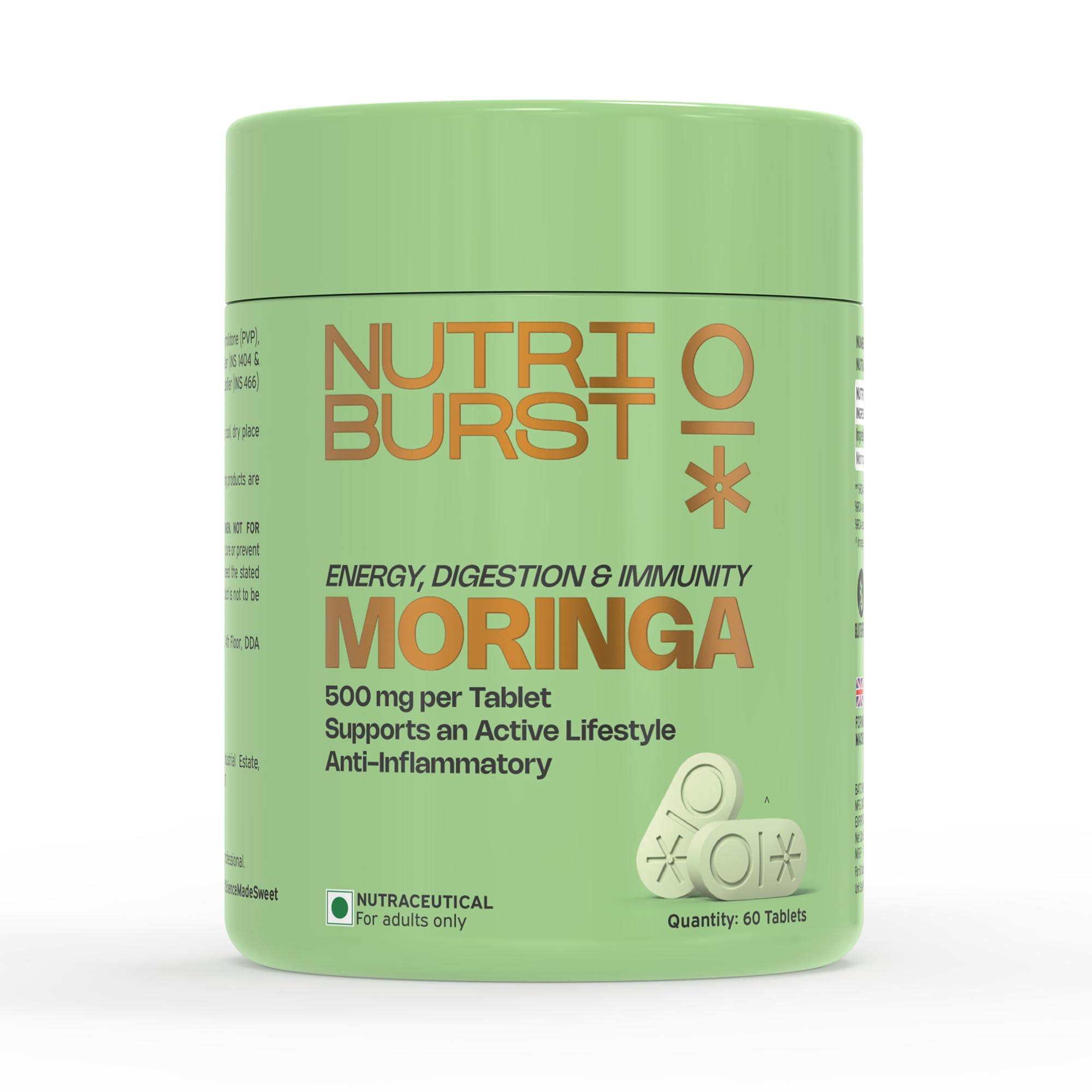 Nutriburst Moringa 500mg – 60 Veg Tablets | Pure & Natural Moringa for Men and Women | Wellness Supports Immunity, Digestion, Energy and Active Lifestyle | Anti-Inflammatory Superfood-image-4
