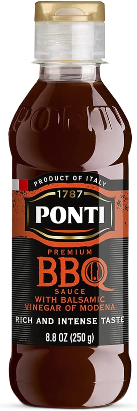1787 PONTI Premium BBQ Glaze with Balsamic Vinegar of Modena - Sensations with Marinades, Intense Taste with Pleasant, Bold Smoky Flavors - Excellent with Grilled Meat and Slow-Roasted game - 8.8 Fl.Oz
