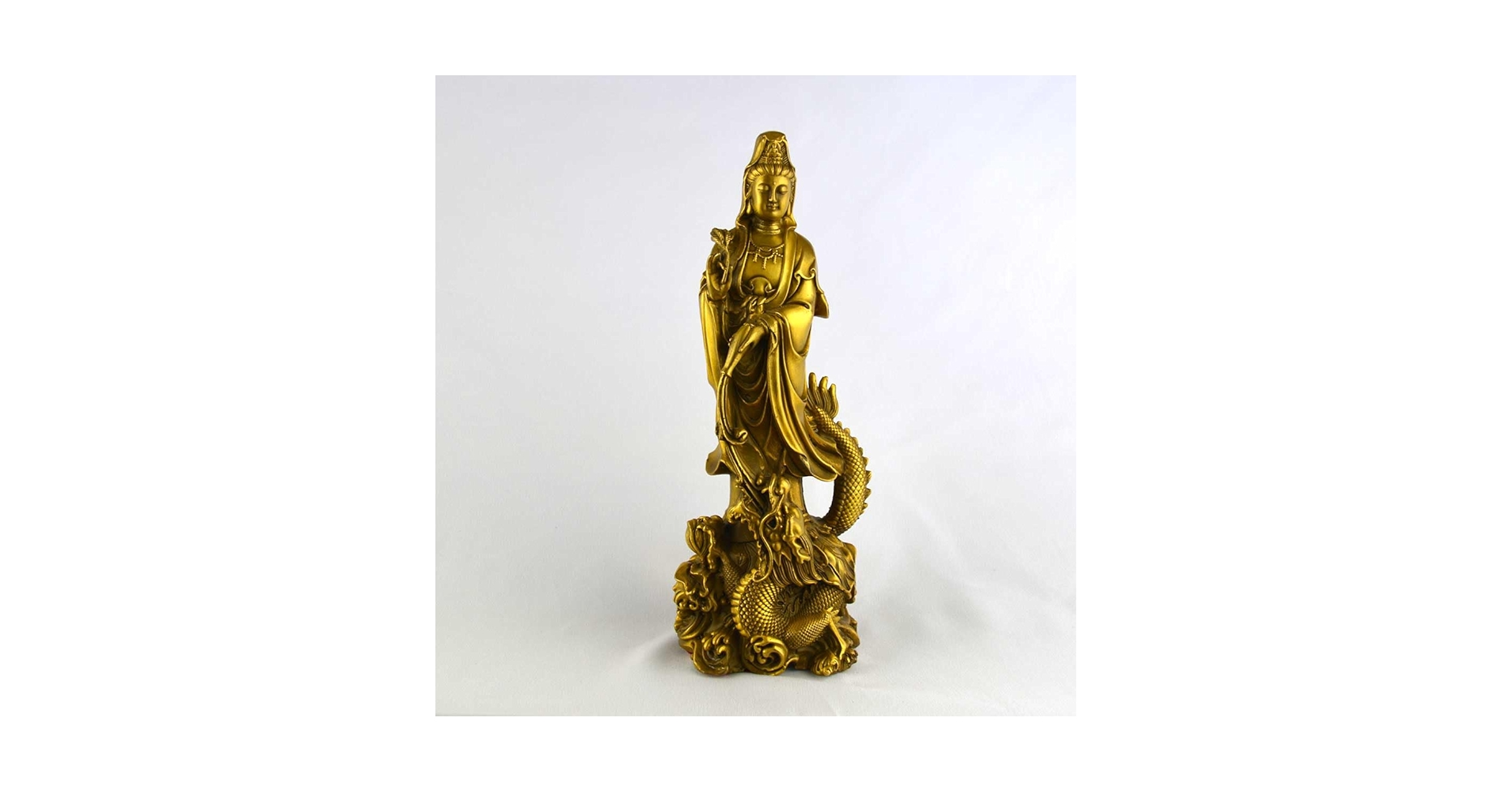 仏教美術 仏像 観音菩薩 騎龍観音菩薩仏像 仏堂 奉納 銅製品 工芸品 置物 本日ポイントアップ|龍頭観音 騎龍観音 30cm 大サイズ 4本爪