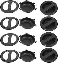 Kisangel 8pcs Recessed Speaker Handle Replacement, Black Plastic