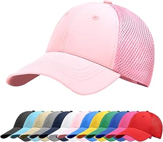 Baynetin Gorra de Béisbol, Unisex Transpirable Color Sólido Malla Espalda Ajustable Cierre Snapback Anti UV Sombrero de Protección Solar
