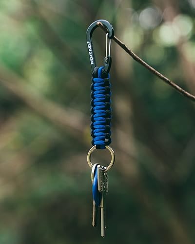 Miniatura 6 de REHTAEL Llavero de paracaídas con mosquetón, mosquetón de paracaídas trenzado militar con correa para llaves, hombres y mujeres