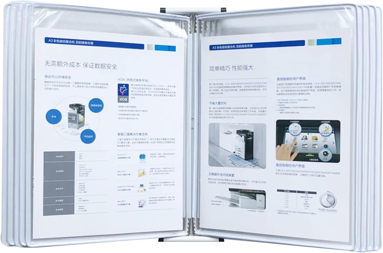 noxozoqm Wall Mounted Reference, 10 Double-Sided Panels, A4 Letter-Size, Assorted Colors(Color:A)