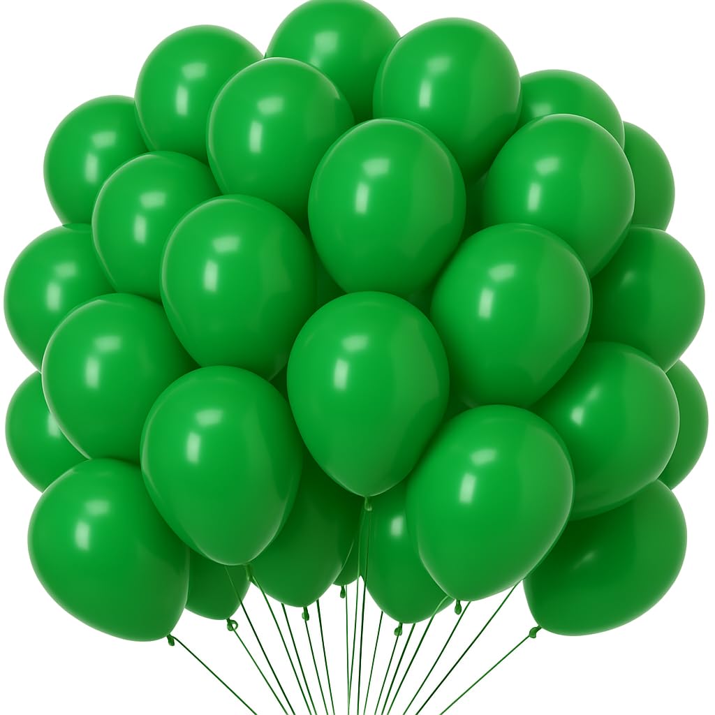 Green Balloons 100 Pcs 10 Inch Green Latex Balloons for Boys Wild One Safari Birthday Party Wedding Baby Shower Decoration