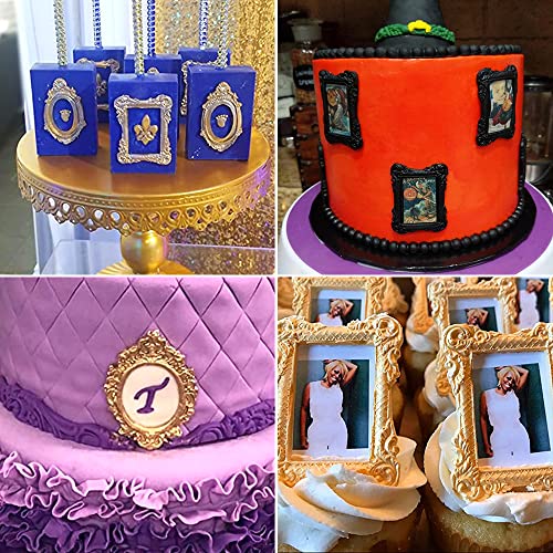 6 PCS Vintage Frame Silicone Mold, Baroque Style Fondant Cake Decorating Mould - Image 3