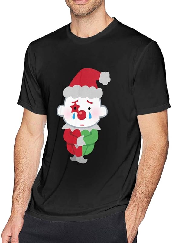 Amazon Co Jp Tシャツ 半袖 メンズ 夏 泣くピエロのイラスト インナー カジュアル おしゃれ 綿100 トップス スポーツ 丸襟 柔らかい 快適 薄手 ファッション