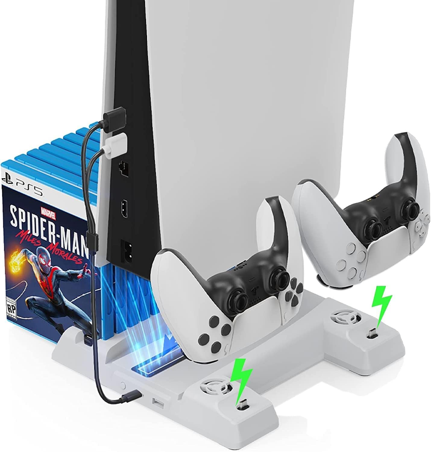 atdaraz PS5 Stand with Suction Cooling Fan and Dual Controller Charger Station for PlayStation 5 PS5 Cooling Fan Stand + CD Storage Rack + Handle Dual Charging for PS5 DE/UHD (B0BYJZL453) Amazon Price History, Amazon Price Tracker