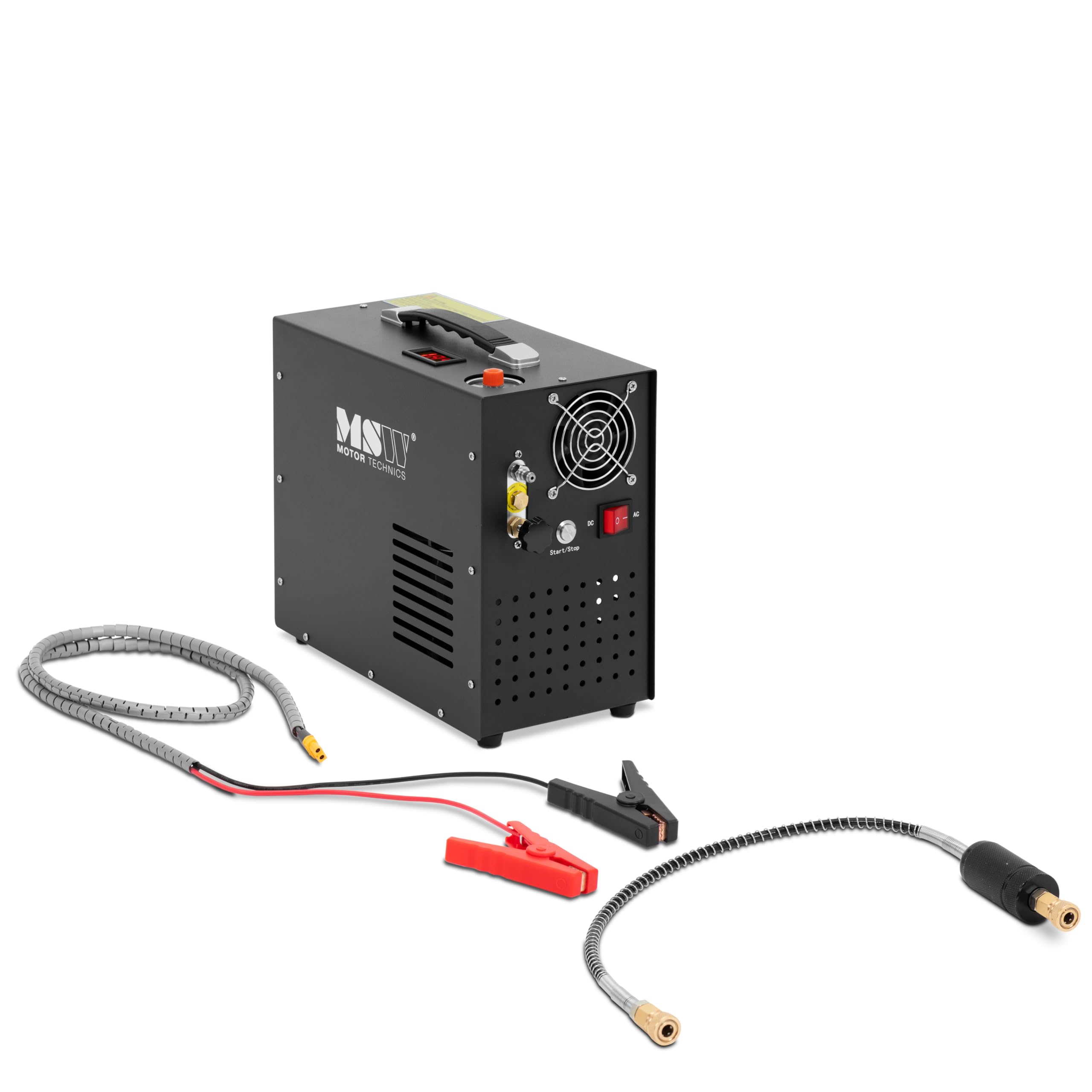 MSW PCP-Kompressor 300 bar 12/220 V 400 W Auto-Stopp ölfrei 1,5 l Behälter Tauchkompressor Hochdruck-Kompressor Paintball Luftgewehr