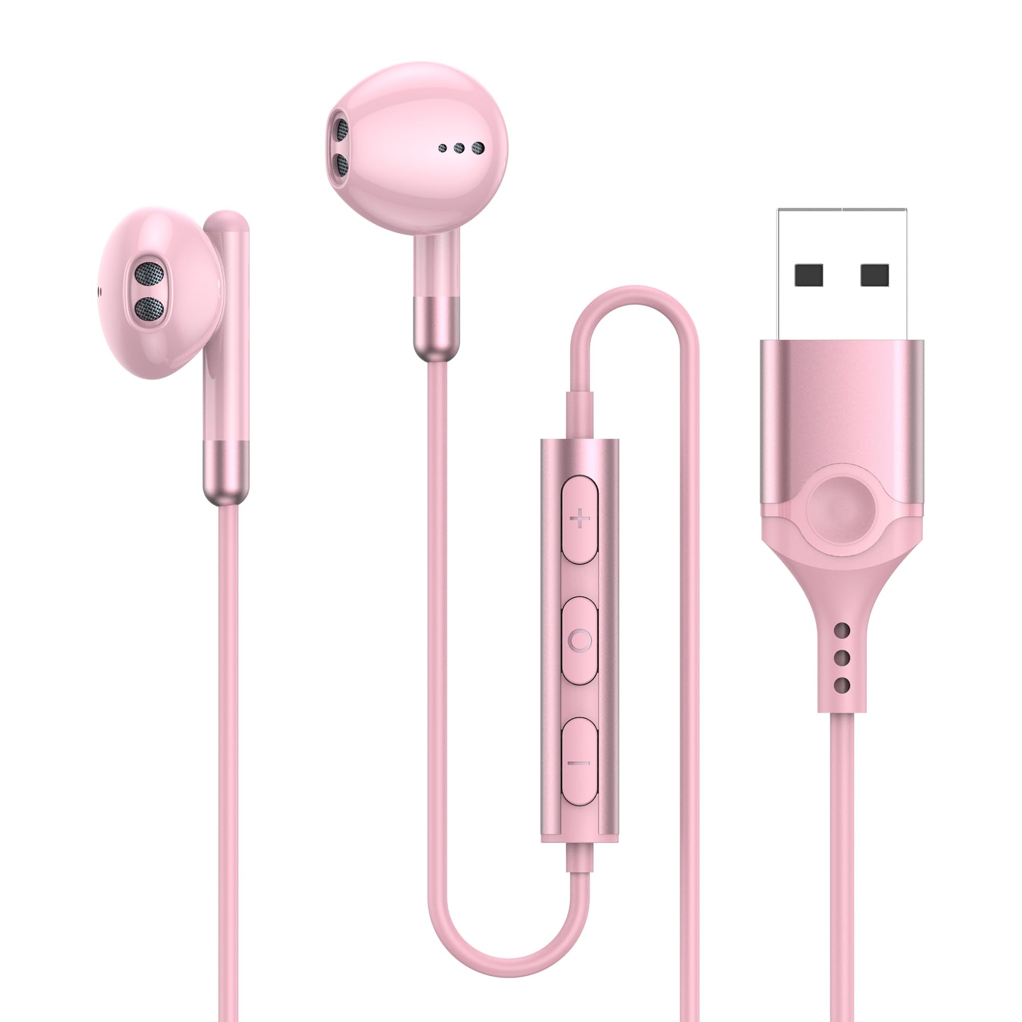 イヤホン マイク USB 有線 ヘッドセット 【2.3m】 マイク付きイヤホン…
