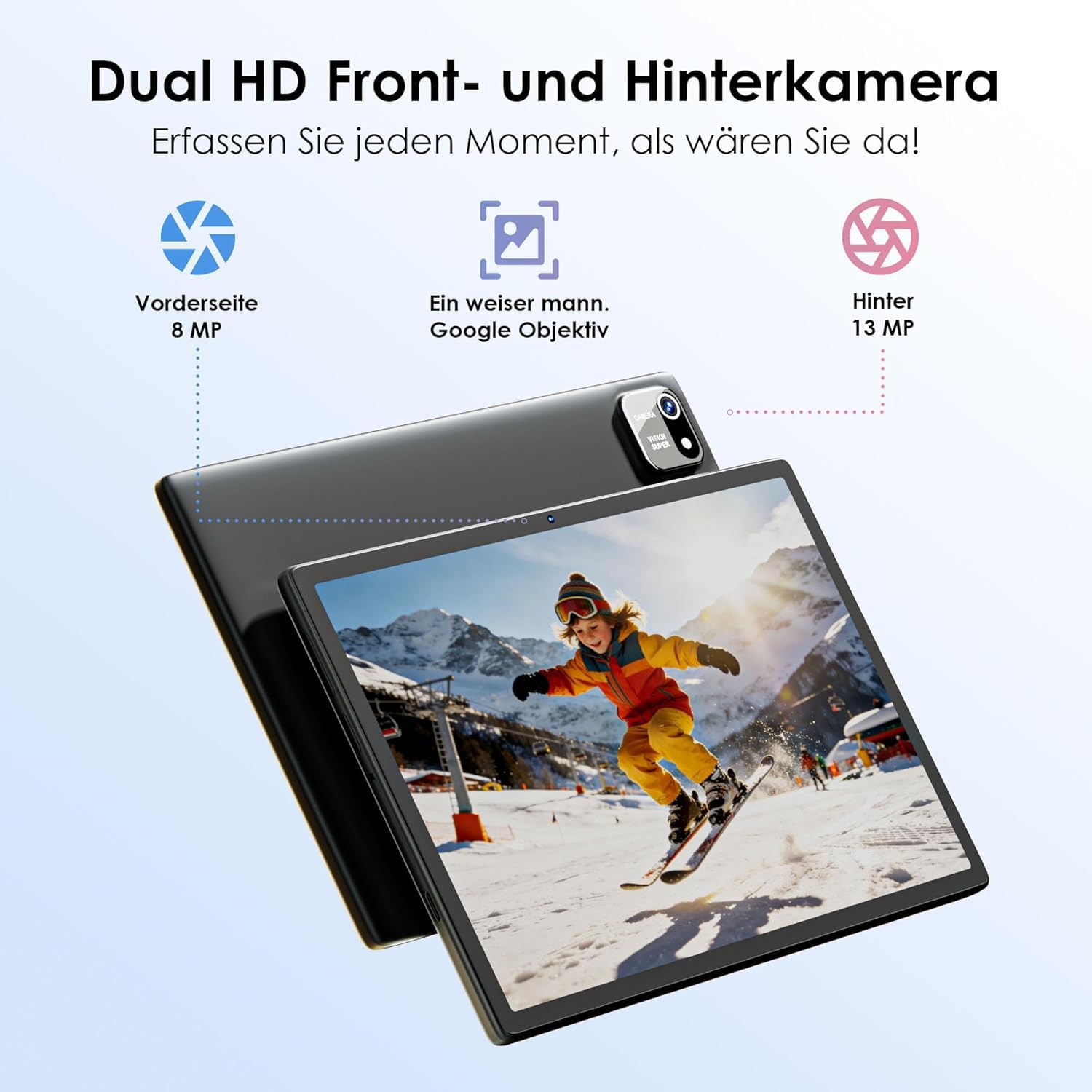 ZENTALITY Kinder Tablet 10 Zoll Android 15 mit 30GB RAM + 64GB ROM(2TB), 5G WLAN 6, Widevine L1, Elterliche Kontrolle, 8-Core, 8000 mAh, Kids Tablet mit Kinder Hülle Eva + 360° Drehbarer Ständer,Rosa