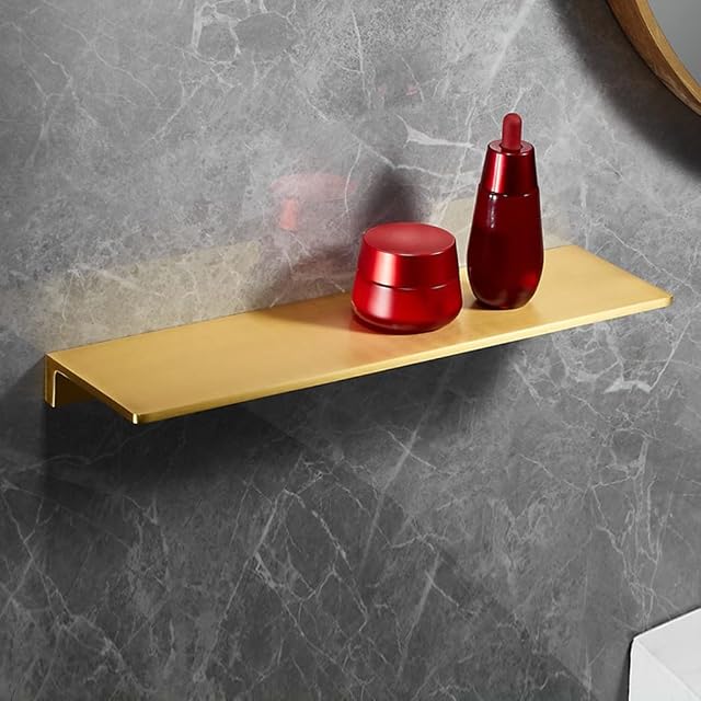 Shower Shelf Racks Bathroom Brass Shelf Organizer Bathroom Towel Rack Nordic Wall Wall Hanging Brushed Gold Mirror in