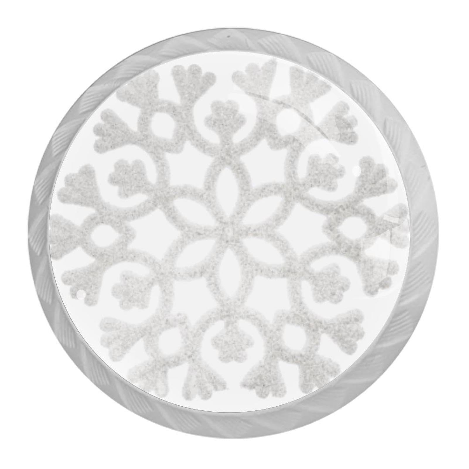 Tqmspg Multi11 4 Pieces Drawer Pulls Snowflake Door Knobs Dresser Handles For Kitchen Wardrobe Cupboard Hardware Furniture