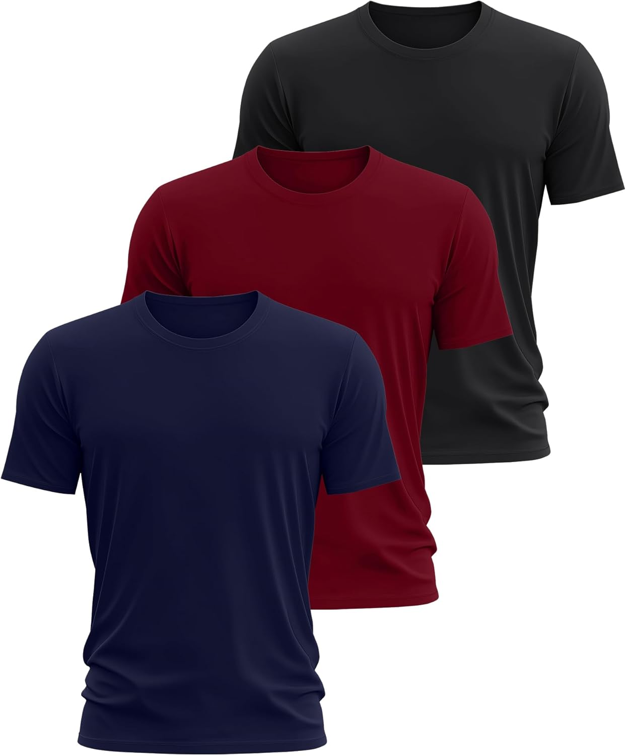 Neer 3 Pack Men's Big and Tall Shirts Summer Short Sleeve T-Shirts Basics Plus Size Crewneck Tee L-5XL - Image 4