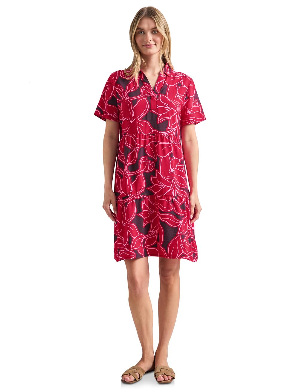 Street One Knielanges Kleid mit Kurzarm und Print