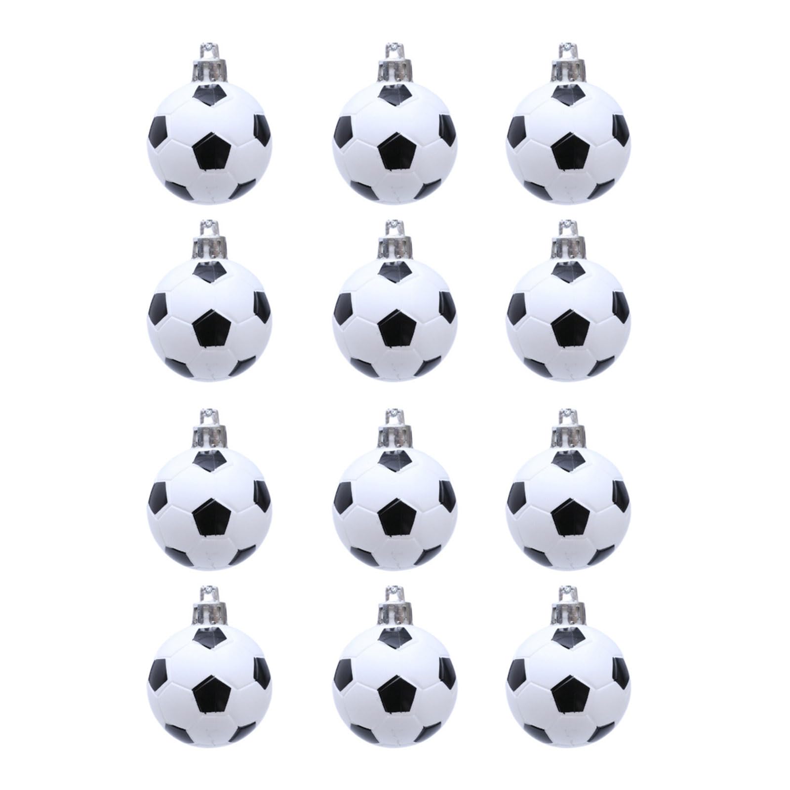 Dekkrynfv Multicolor 12Pcs Football Christmas Tree Baubles Shatterproof 4Cm Soccer Ornaments For Holiday Wreath Mantel Decorations Soccer Christmas Ornament