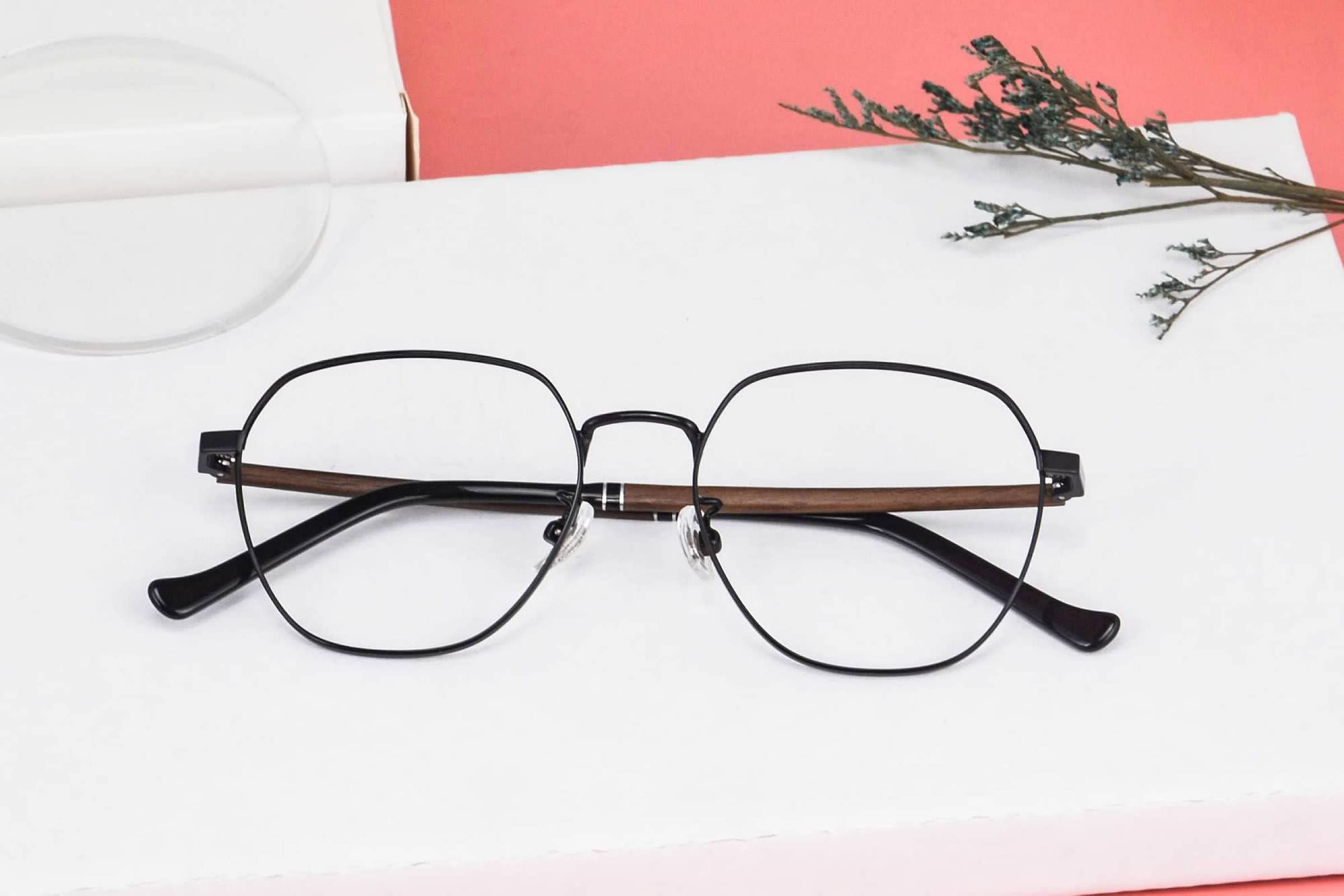 SHINU Herrenbrille Holz Kurzsichtige Brille Vintage Trending Eyewear 2022 Titan Optischer Rahmen Herren -NSW910(C1,275