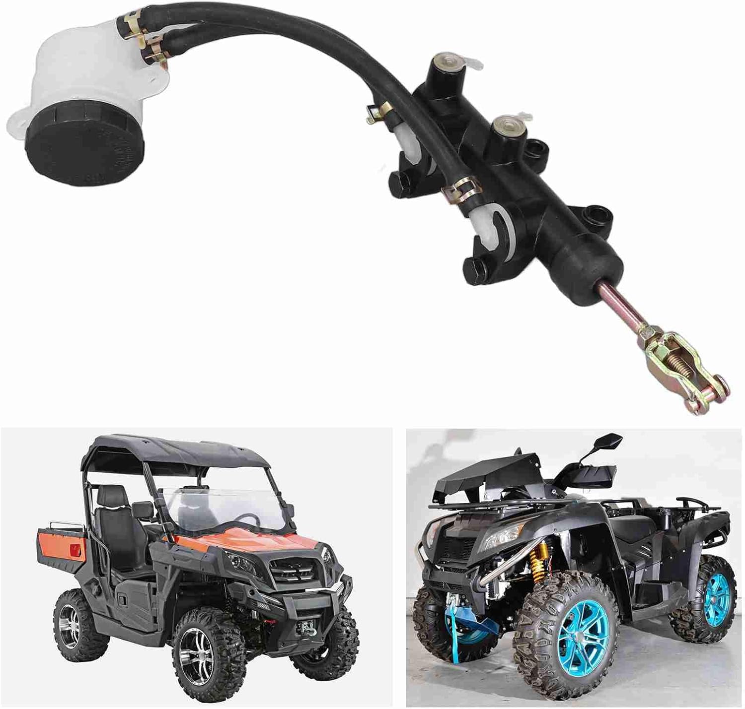 Qiilu Pneumatic Brake Fluid Bleeder Tool Set + Brake Master Cylinder Pump with Oil Cup 7020‑080110 Stainless Steel Replacement for CF800 800 ATVs UTVs + System Bleeding