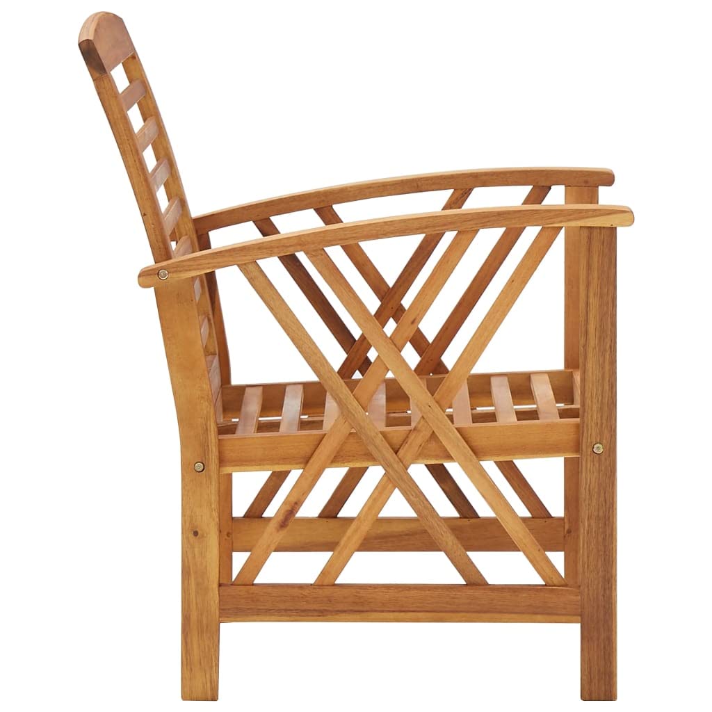 vidaXL Salon de Jardin 4 pcs Mobilier d'Extérieur Mobilier de Patio Meubles de Jardin Meubles de Terrasse Arrière-Cour Bois d'Acacia Massif