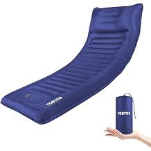 TOBTOS Inflatable Camping Sleeping Pad with Pillow, Thick 6 Inch Ultralight Sleeping Pad with Built-in Pump, Lightweight Sleeping Mat for Camping, Backpacking, Hiking, Tent Blue