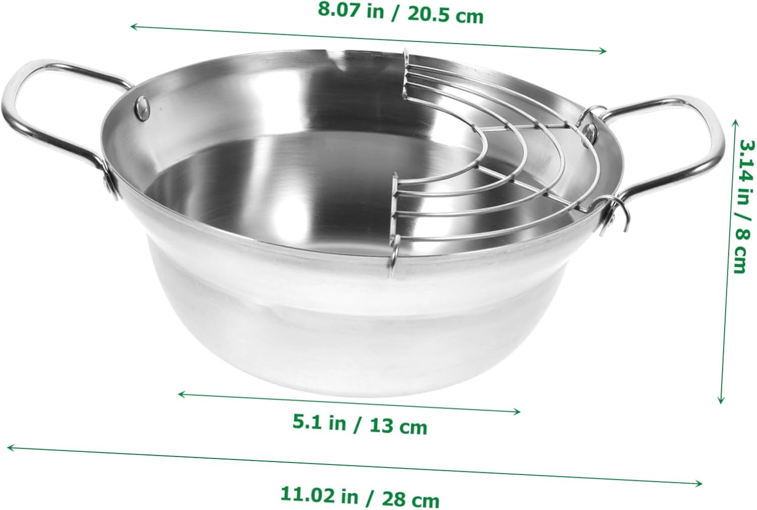 1pc Mini Frying Pot Non-stick Deep Fryer Drainer Rack for Induction Cookers Compact Design for Easy Storage and Cleaning